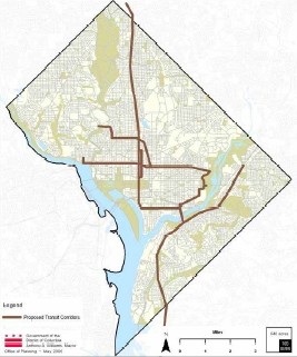 DC Streetcar Map as depicted in the Comprehensive Plan draft revision