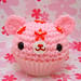 Amigurumi Pink cherry cream cupcake bear