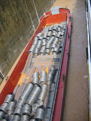 Steel shipment heading upriver