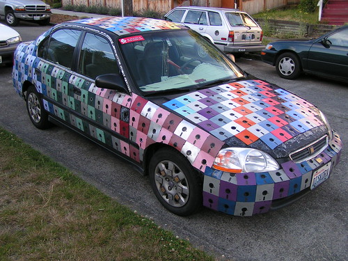 Floppy disk art car, Seattle, 07/14/05 by photophonic.