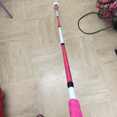 New long cane arrived pink and white stripes thanks #ambutech it