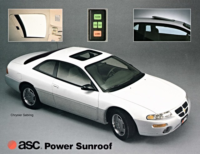 power 1995 chrysler sebring brochure coupe asc sunroof