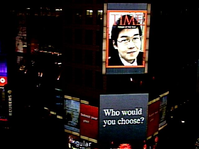 TIME Magazine's Person of the Year in Times Square