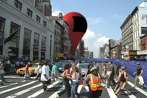 Graphic demonstrating augmented reality directions