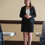 A student gives a presentation during the 2015  Elevator Pitch Competition.