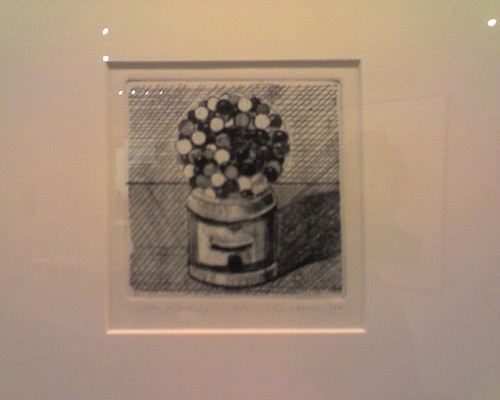 Wayne Thiebaud gumball machine etching at the de Young Museum. We had a lovely time in the city at the de Young Museum. It is quite neat.