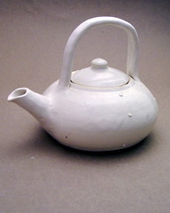 White sea urchin-inspired teapot