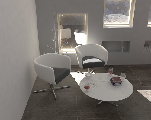 Modern Interior Design with Tea set 