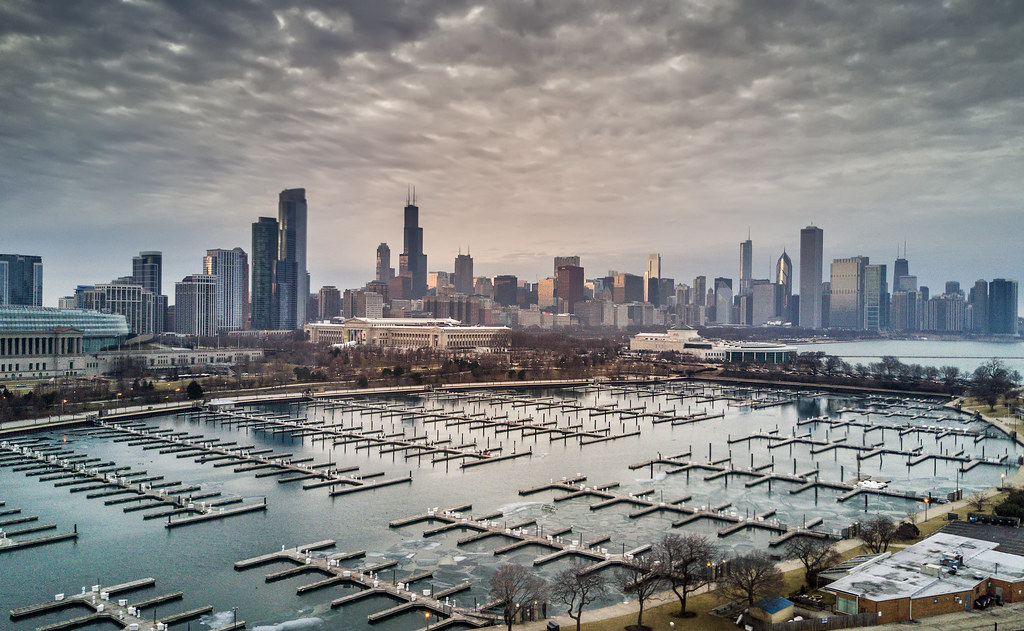 The Chicago skyline from Northerly Island taken with my drone.