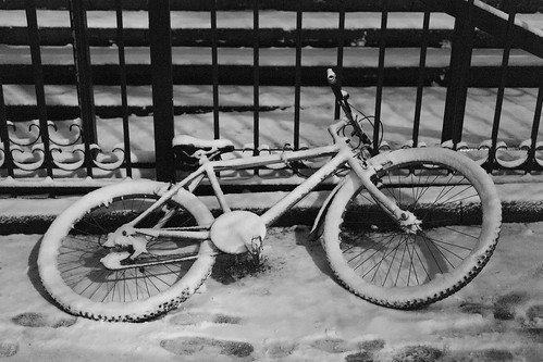 Snow-covered bike ©  Mikhail Kryshen