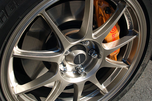 WedsSport TC105N wheels on a Subaru WRX STI