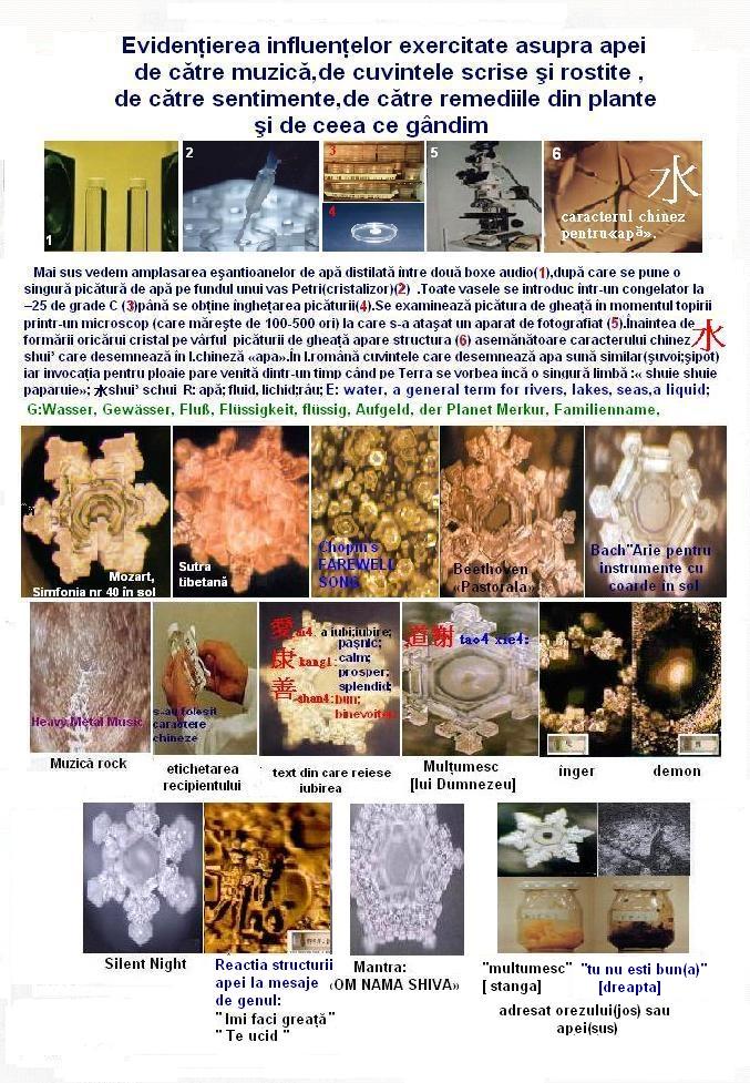  pictures of these water crystals … called "Messages from Water" (Volume 
