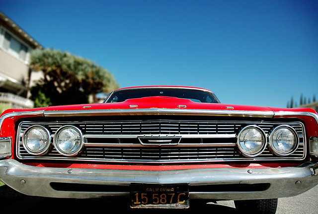 california red ford car vintage logo lights cool style plate headlights front grill license redrule 1968 ranchero stilish