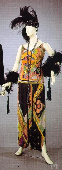 Jazz age dress by Sonia Delaunay, 1920, 1928
