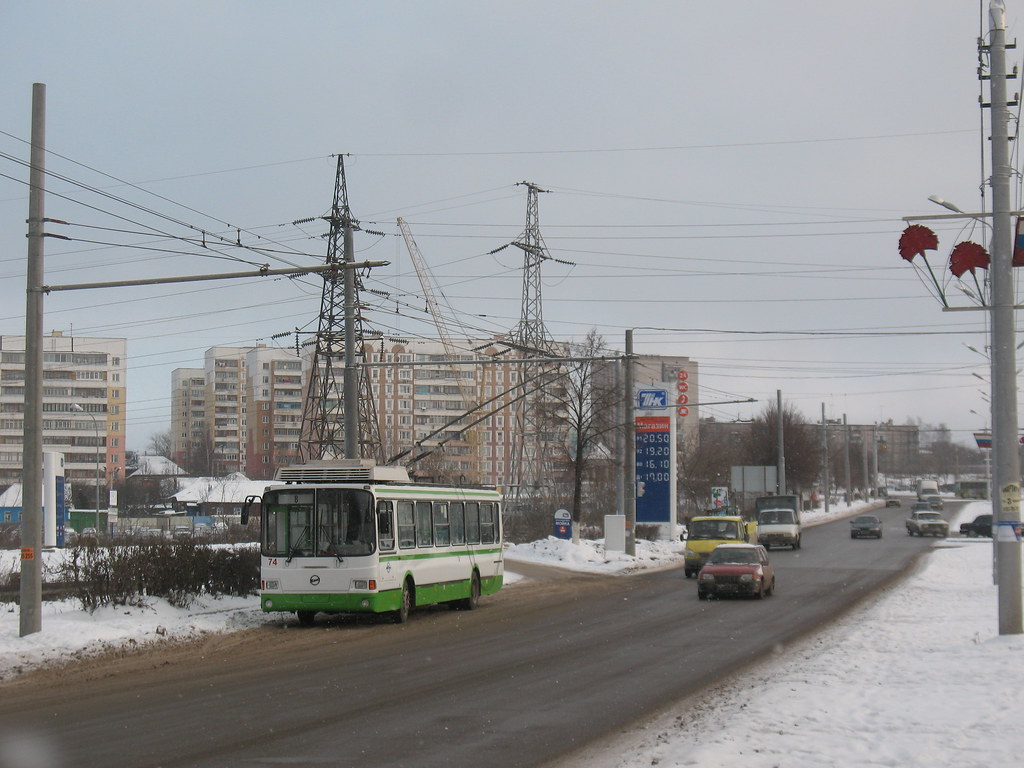 : Tula trolleybus 74 LiAZ-5280 build in 2006. Seen at new line operated in 2008-2015