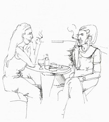 konversation zweier mädchen im cafe ritter, 1996
