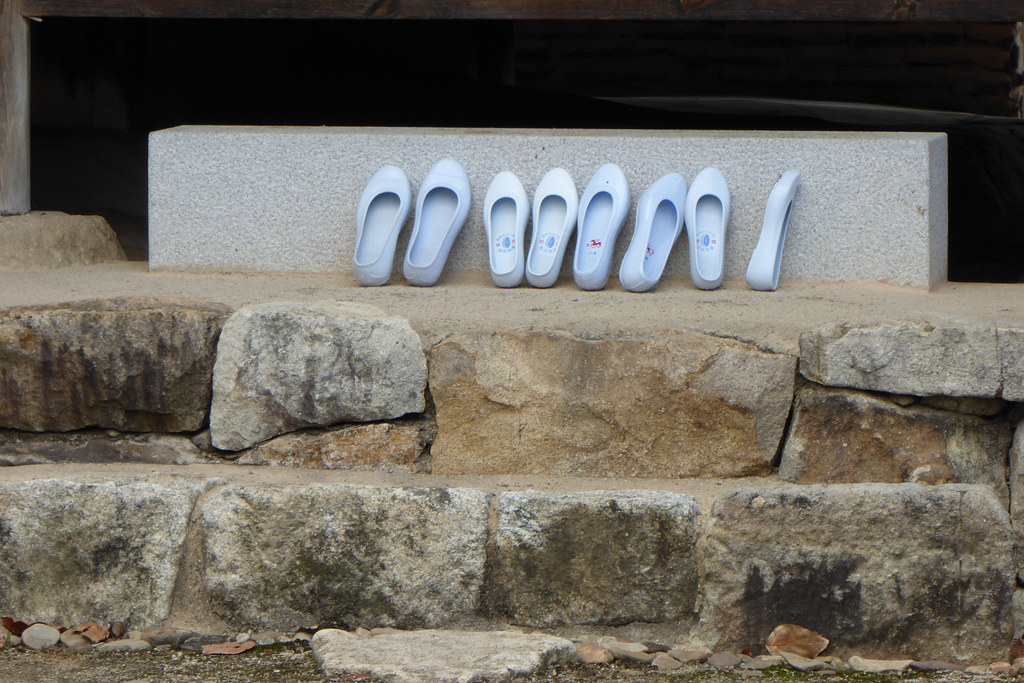 Shoes outside the temple