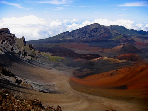 Haleakala crater volcanic debris fields