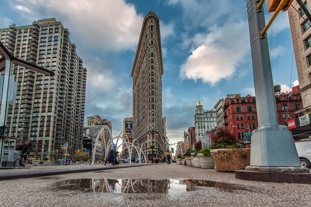 The iconic Flatiron Building in downtown Manhattan.