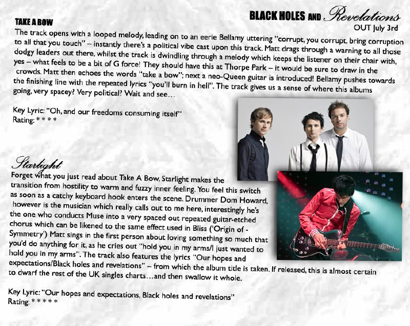 black holes and revelations album cover. Black Holes And Revelations Cd