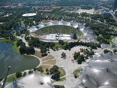 looking down on Munich's Olympic Park