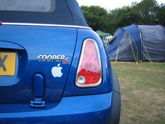 apple sticker convertible mini cooper coopers