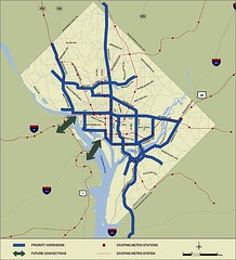 Proposed streetcar line map, DC