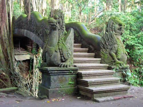 sacred monkey forest bridge/staircase, ubud, bali