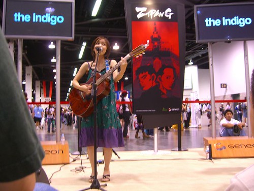 The Indigo perform at the Geneon booth at AX 2006.