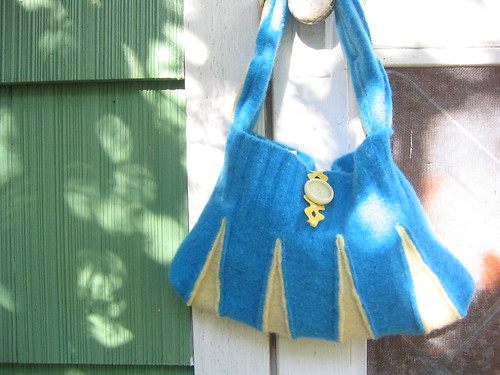 turquoise and yellow cheerleader handbag