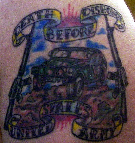  United States Army . Death Before Dishonor tattoo 