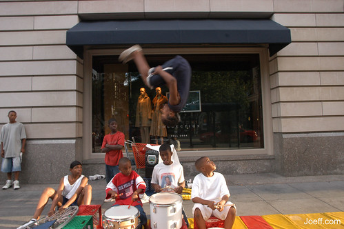 Street performers from Cabrini Green, Chicago and Michigan avenues (September 2004.)
