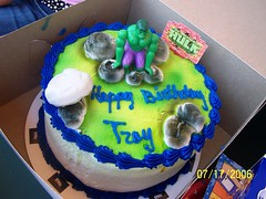 Troy's Hulk cake, which he requested