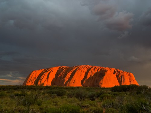 Uluru glowing