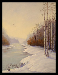 Aspens in Late Winter - Oil Painting by Bonnie Bowne