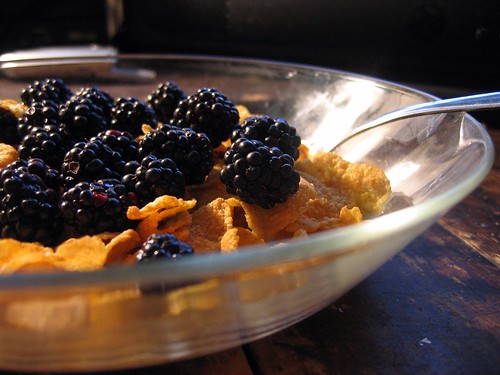 Cornflakes Topped With Boysenberry.