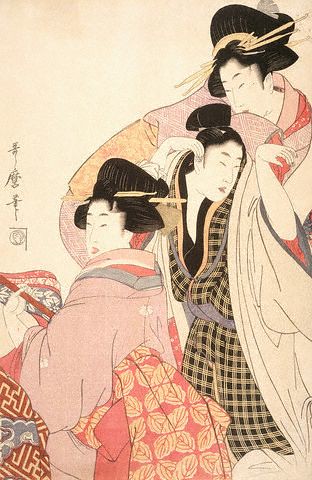 japanese art geisha. Youth and Geisha Dancing