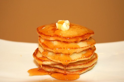 my breakfast: home-made dollar pancakes