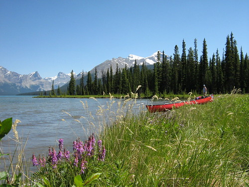 Canoeing Maligne Lake, Jasper, Canada