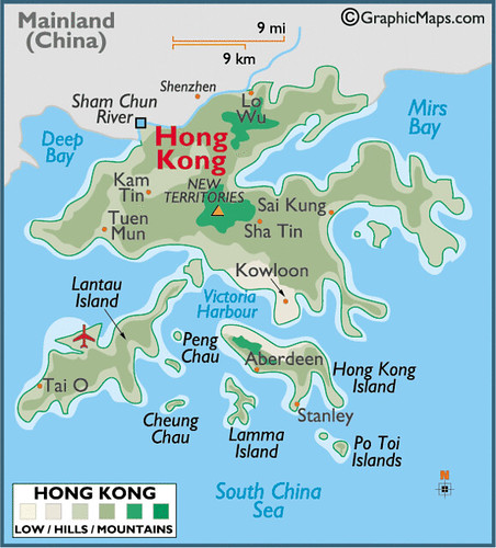 World Map Hong Kong