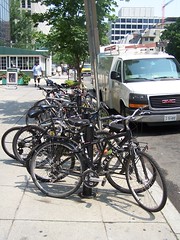 Many bicycles on 19th Street NW