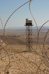 Un puesto de vigilancia de la forntera Israel-Egipto