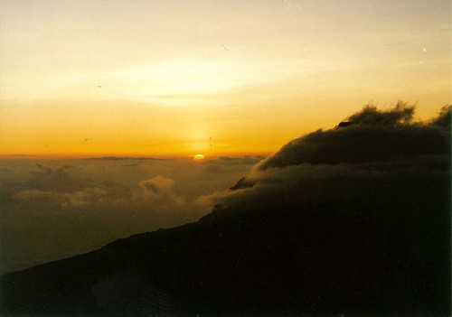 Sunrise from Hans Meyer Cave, Kilimanjaro