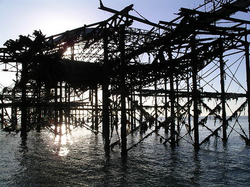 The skeleton of the West Pier at Brighton