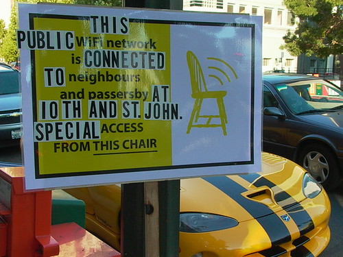 sign for the downtown yellow chair