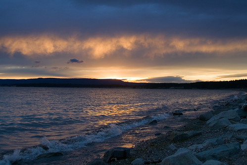 Sunset on the Shore of Yellowstone Lake