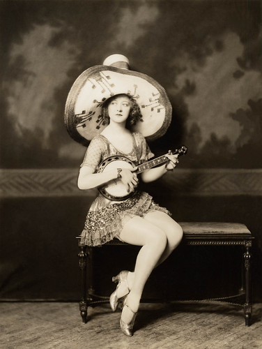 Ada May, with banjo.