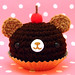Amigurumi Chocolate Cupcake bear with cherry on top