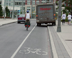 Vehicle parked in bicycle lane