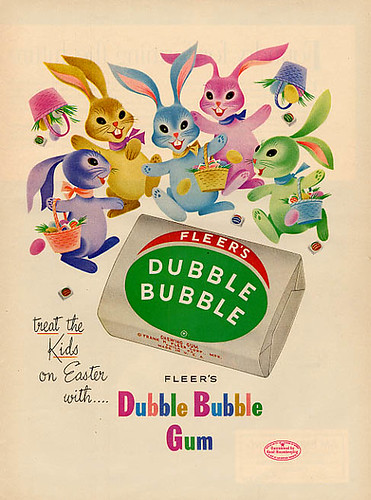 Fleer's Dubble Bubble Gum ad, 1960s, originally uploaded by bayswater97.